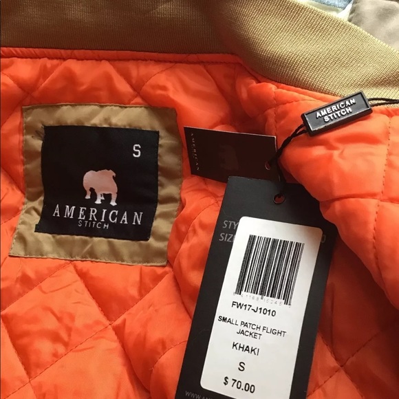 NWT AmericanStitchJapaneseBomber.SmallBeige/orange - Picture 4 of 4